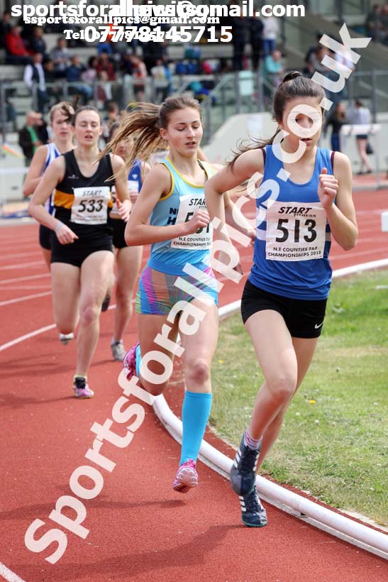 Womens under-17s 800 metres, North Eastern Track and Fields Champs., Middlesbrough. Photo: David T. Hewitson/Sports for All Pics